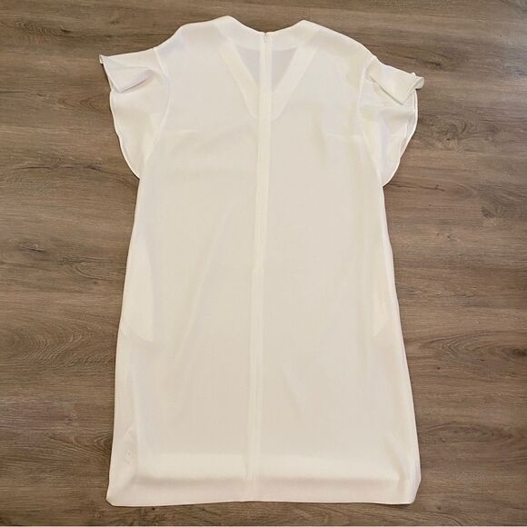 NEW ESCADA SHIFT V-NECK MIDI DRESS OFF WHITE SZ42=L - Picture 10 of 15